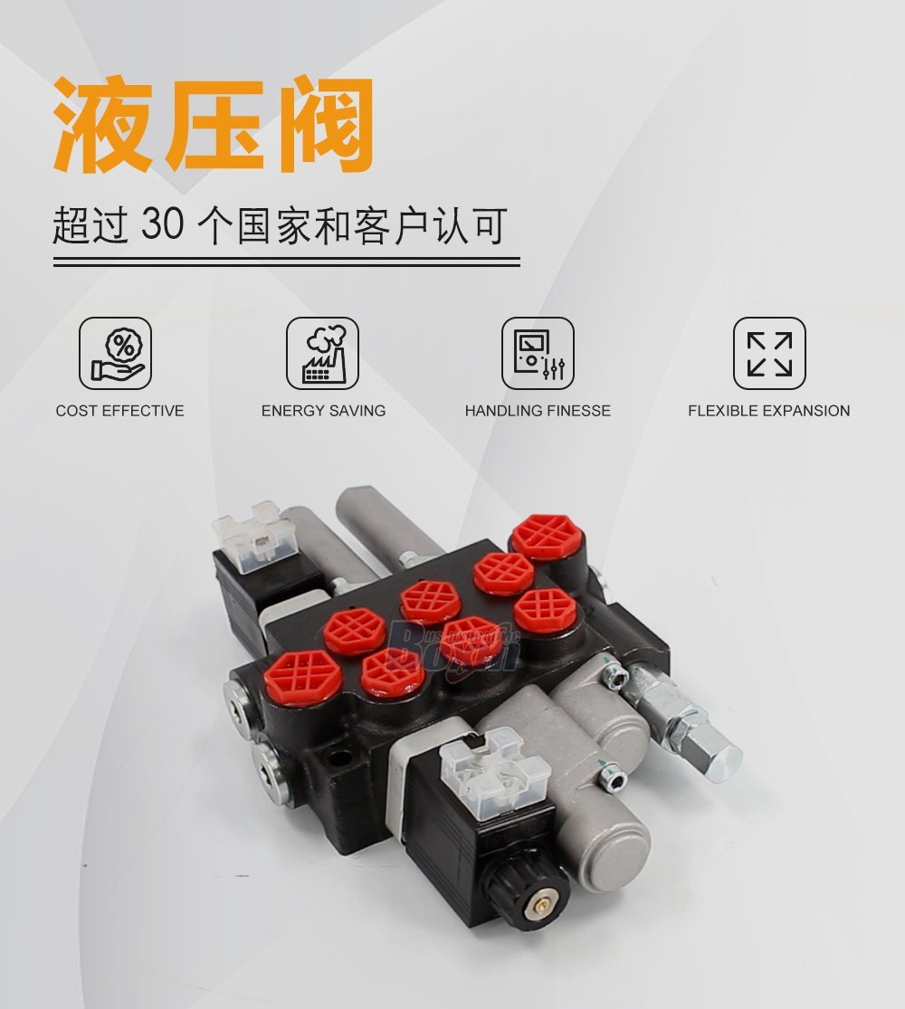 P40-BOT-BQTW1-DCOT 电磁与软轴控制 3 联 单块式方向阀